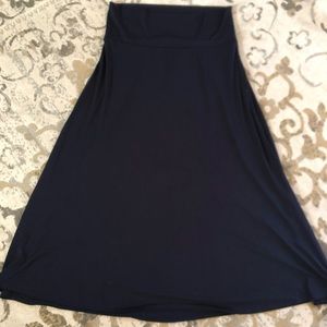 LuLaRoe Maxi Skirt dark navy blue size 2xl
